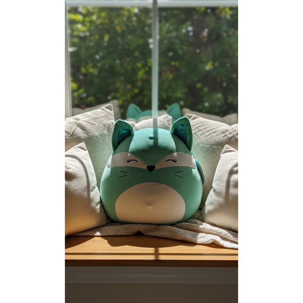NWT Squishmallows Rienne Teal Fox Plush Stuffed Animal 16in